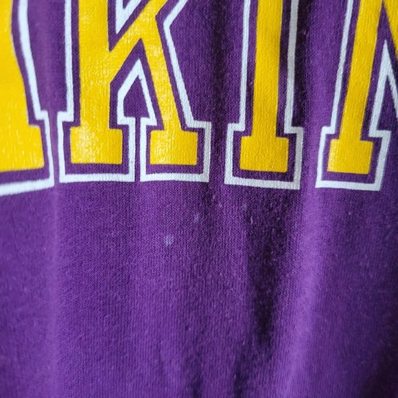 Vintage Minnesota Vikings Single Stitch T-Shirt Size XL Purple Stedman Logo7 USA - Picture 3 of 6